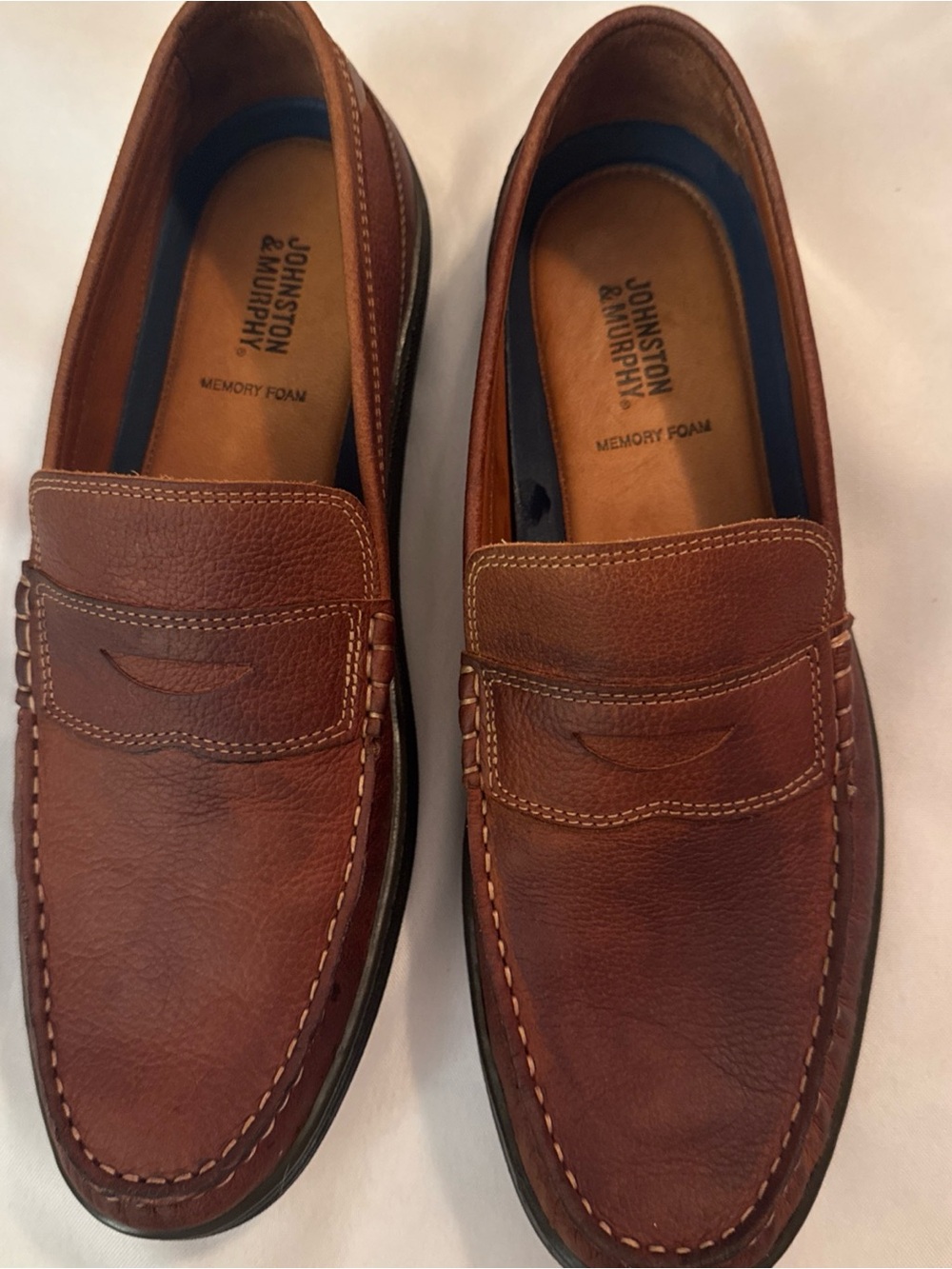 Johnston & Murphy Brown Leather Penny Loafers size 10 - Picture 2 of 12